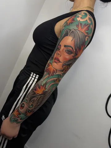 Fotografia real de un tatuaje japonés